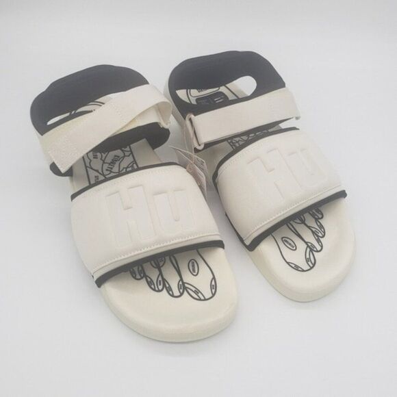 adidas x Pharrell Williams Adilette 2.0 'Black' GZ1892 Size Men 10 / Wmn 11 - Picture 6 of 7